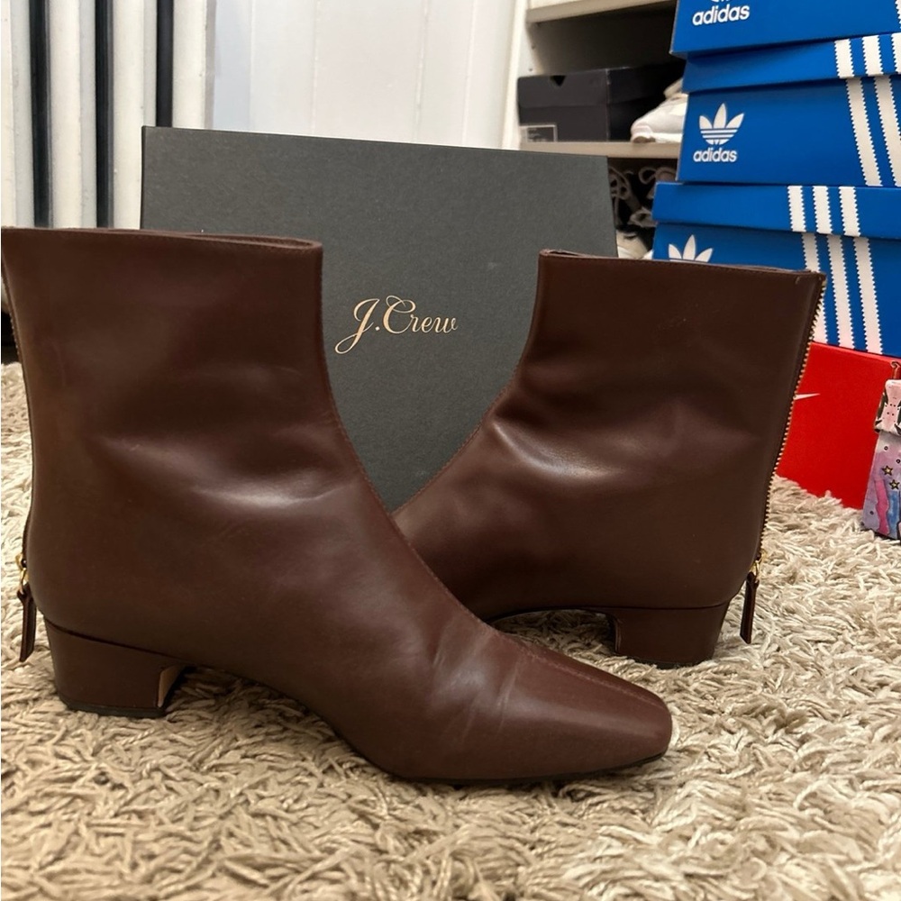 J crew leather booties
